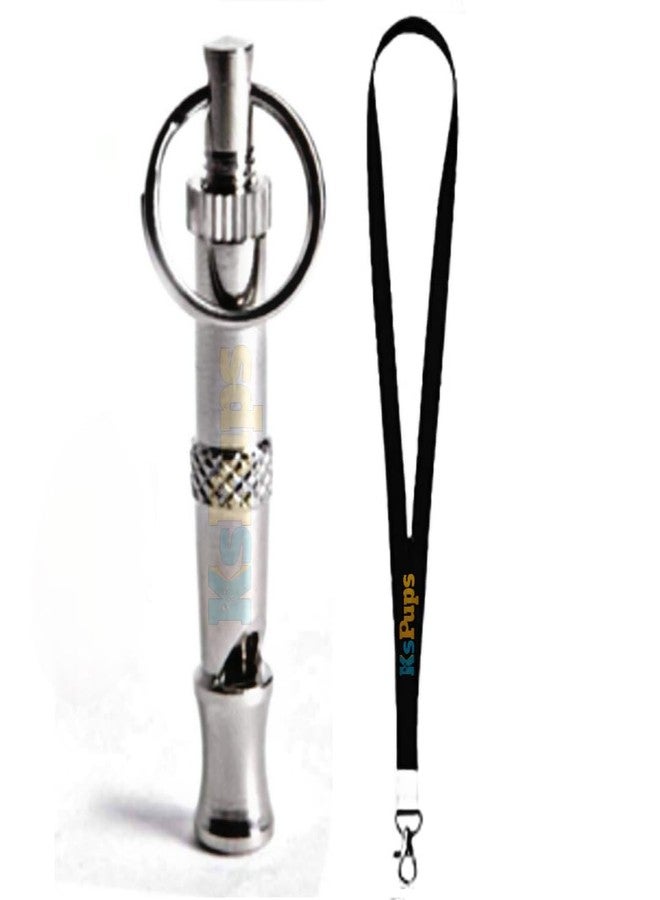 KsPups Dog Whistle to Stop Barking, Adjustable Sound Pitch Dog Whistle with Keychain, Professional Recall Pet Puppy Cat Dog Training Whistle for Bad Behavior, Silver Tone 1Pcs. - Image 1